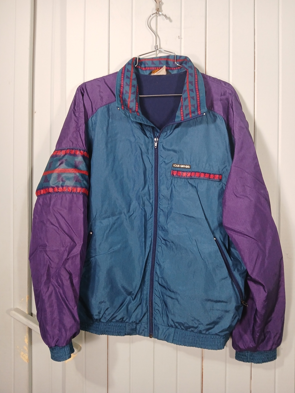 Vintage Teal and Purple Louis Garneau Windbreaker Jacket